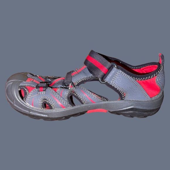 Big Boys Merrell Closed Toe Gray Red Select Grip Hydro Sandals Size 4M - Picture 3 of 7